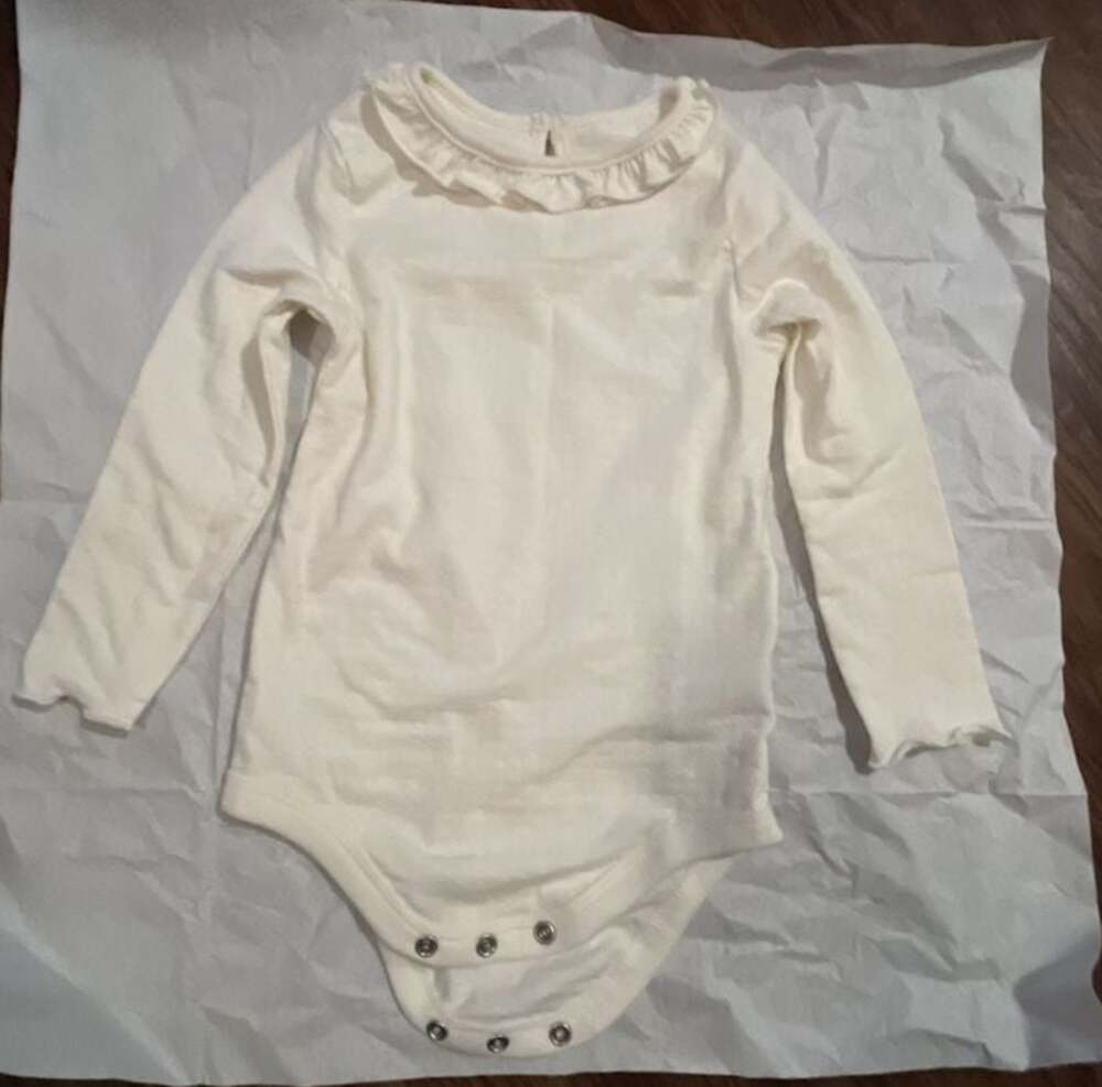 Garanimals Baby Girls Long Sleeve Ruffle Collar Bodysuit White 18M